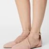 Ankle Strap Ballet Pumps - Light Pink