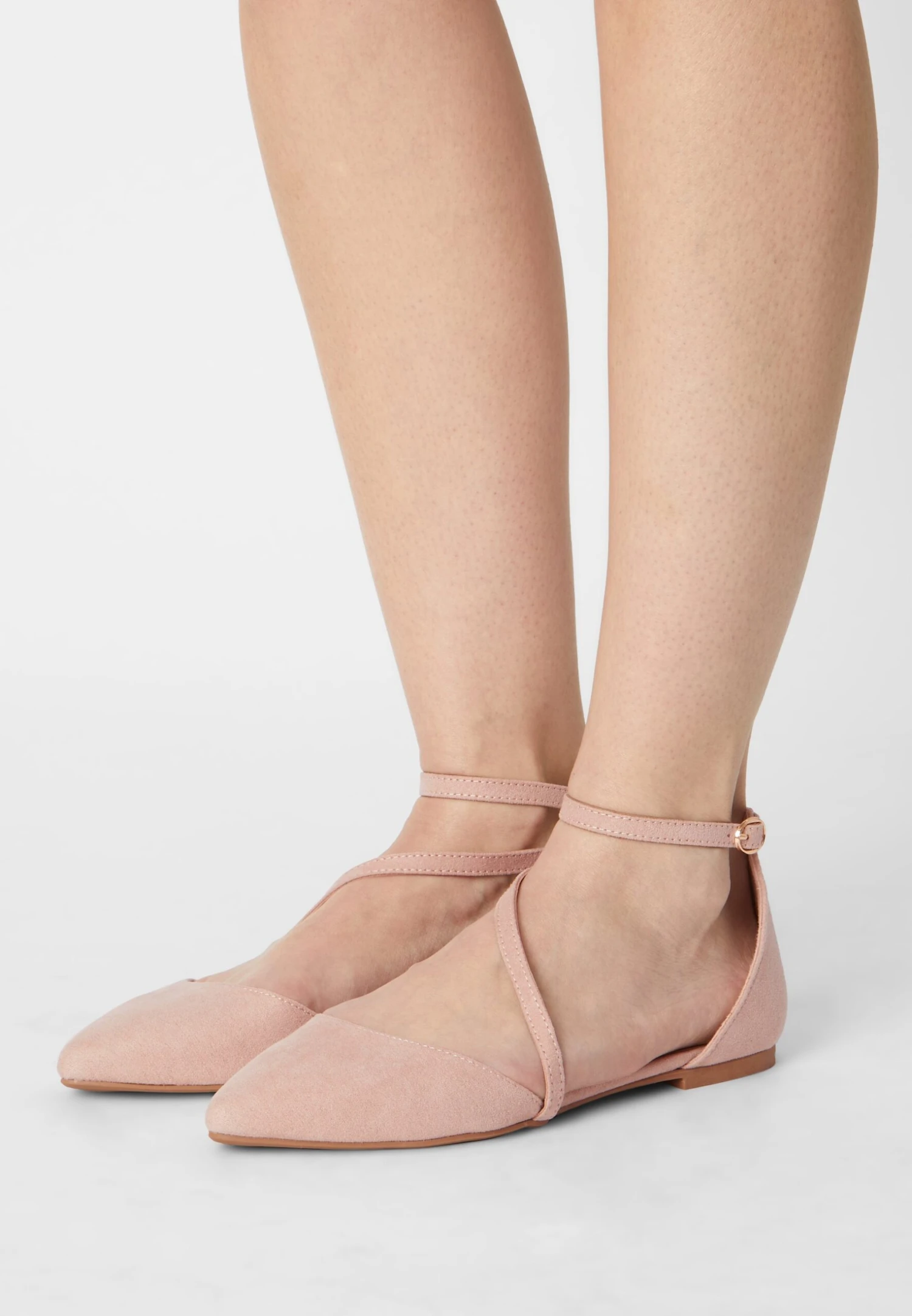Ankle Strap Ballet Pumps - Light Pink 1 Ankle Strap Ballet Pumps - Light Pink