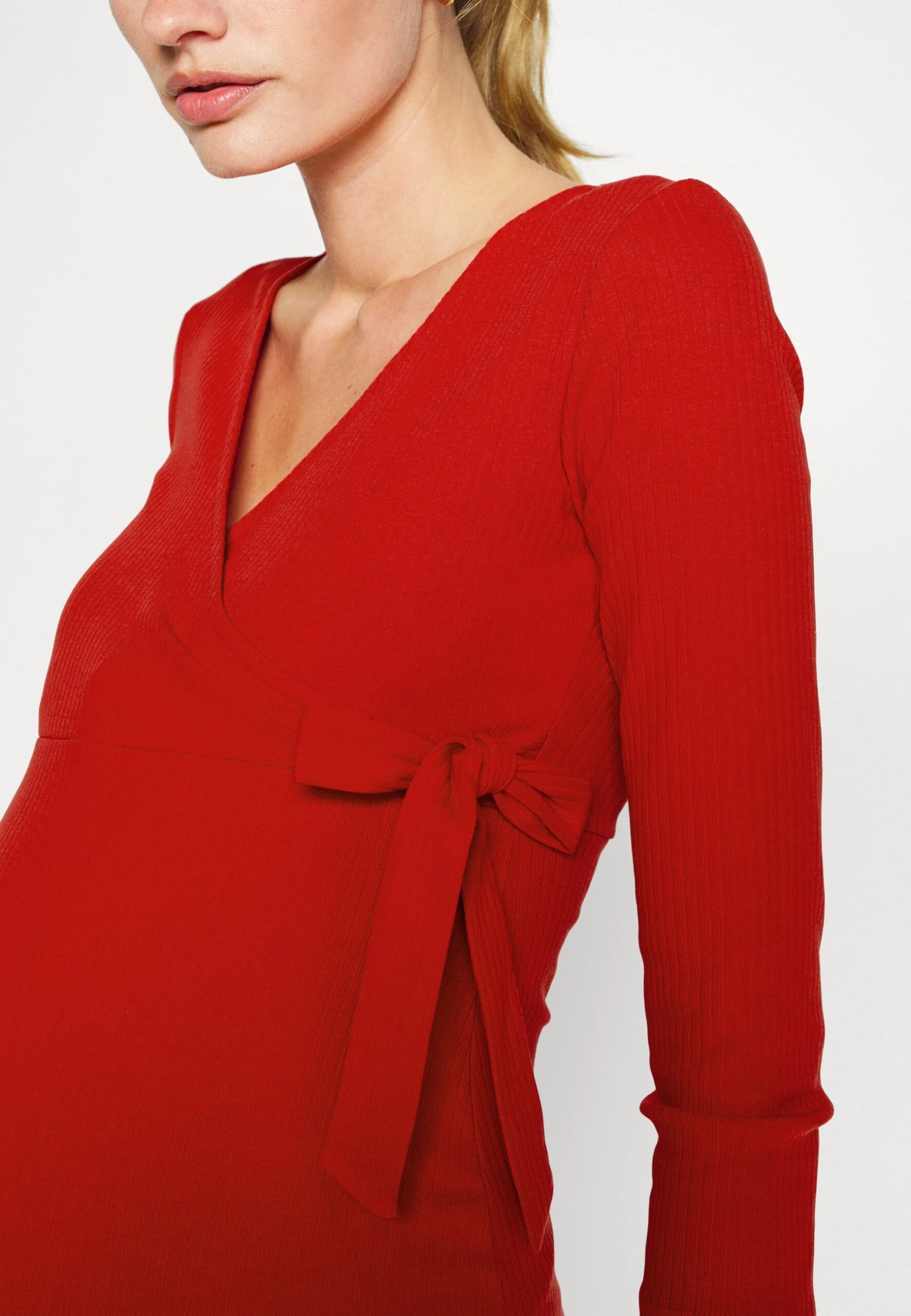 Wrapped Dress - Jersey Dress - Red 5 Wrapped Dress - Jersey Dress - Red - Image 5