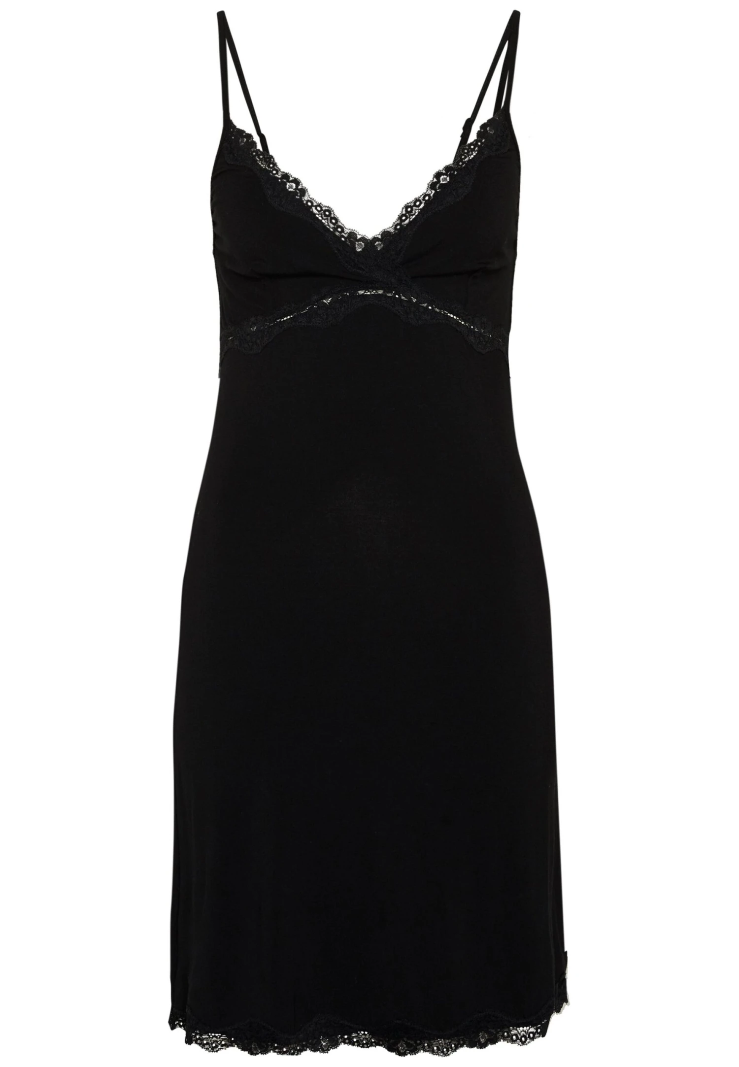 Anna Field Heidi Short Sleeves Viscose Nightdress - Nightie - Black 4 Anna Field Heidi Short Sleeves Viscose Nightdress - Nightie - Black - Image 4