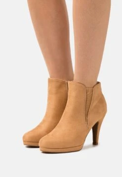 Anna Field High Heeled Ankle Boots - Beige