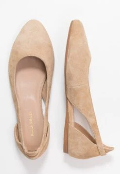 Leather- Ballet Pumps - Beige -Fashion Shop 268b2bf489dc4dd5bf9fc78ce05ed809