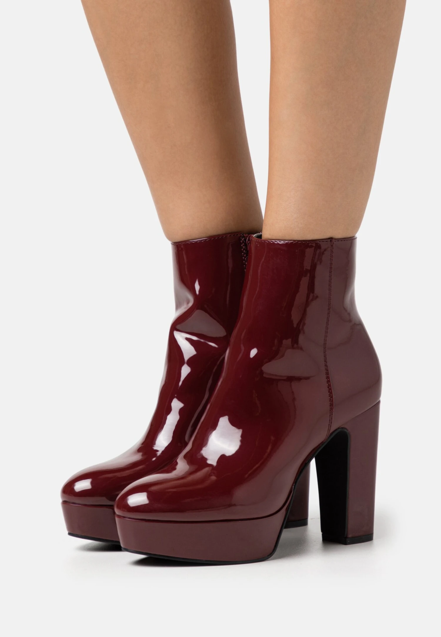 Anna Field High Heeled Ankle Boots - Dark Red 1 Anna Field High Heeled Ankle Boots - Dark Red