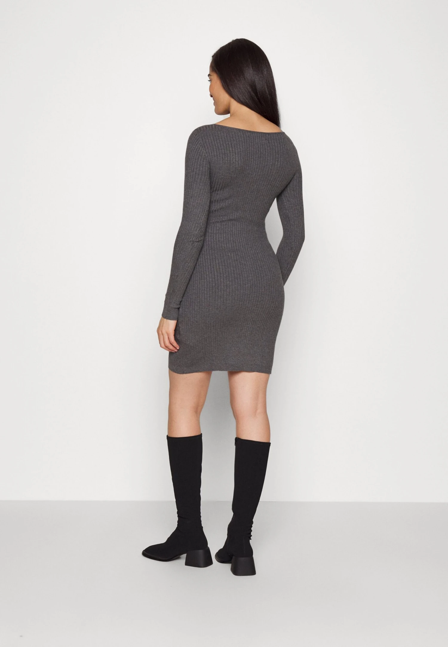 Jumper Dress - Mottled Dark Grey 3 Jumper Dress - Mottled Dark Grey - Image 3