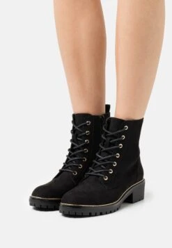 Anna Field Lace-Up Ankle Boots - Black