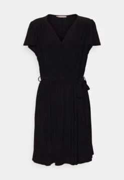 Frilled Cap Sleeves Flared Dress - Jersey Dress - Black -Fashion Shop 362bbdf9d64744cfa0f85eb27c00e199