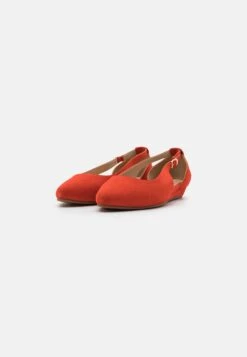 Anna Field Leather- Ankle Strap Ballet Pumps - Red -Fashion Shop 42e3280b4fc14830b7fa3fbbb4d7a34f