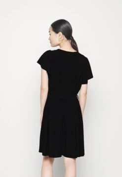 Frilled Cap Sleeves Flared Dress - Jersey Dress - Black -Fashion Shop 4b96f6529d9b457490297914ae0f9da3