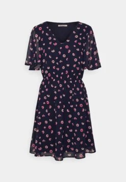 Anna Field V-Neck Sleeve Dress- Day Dress - Dark Blue/Pink -Fashion Shop 4d4f150c13af482a9764e57a81daf67b