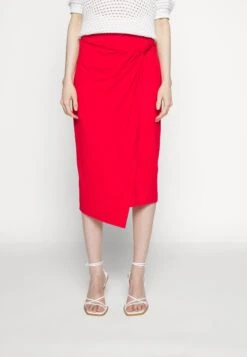 Anna Field Front Knot Midi Skirt - Pencil Skirt - Red -Fashion Shop 5416aafe16b74467a3d37a8be5316c53