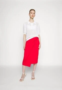 Anna Field Front Knot Midi Skirt - Pencil Skirt - Red -Fashion Shop 5700a7cc5020448db886e59540152e63