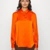 Anna Field Button-Down Blouse - Orange