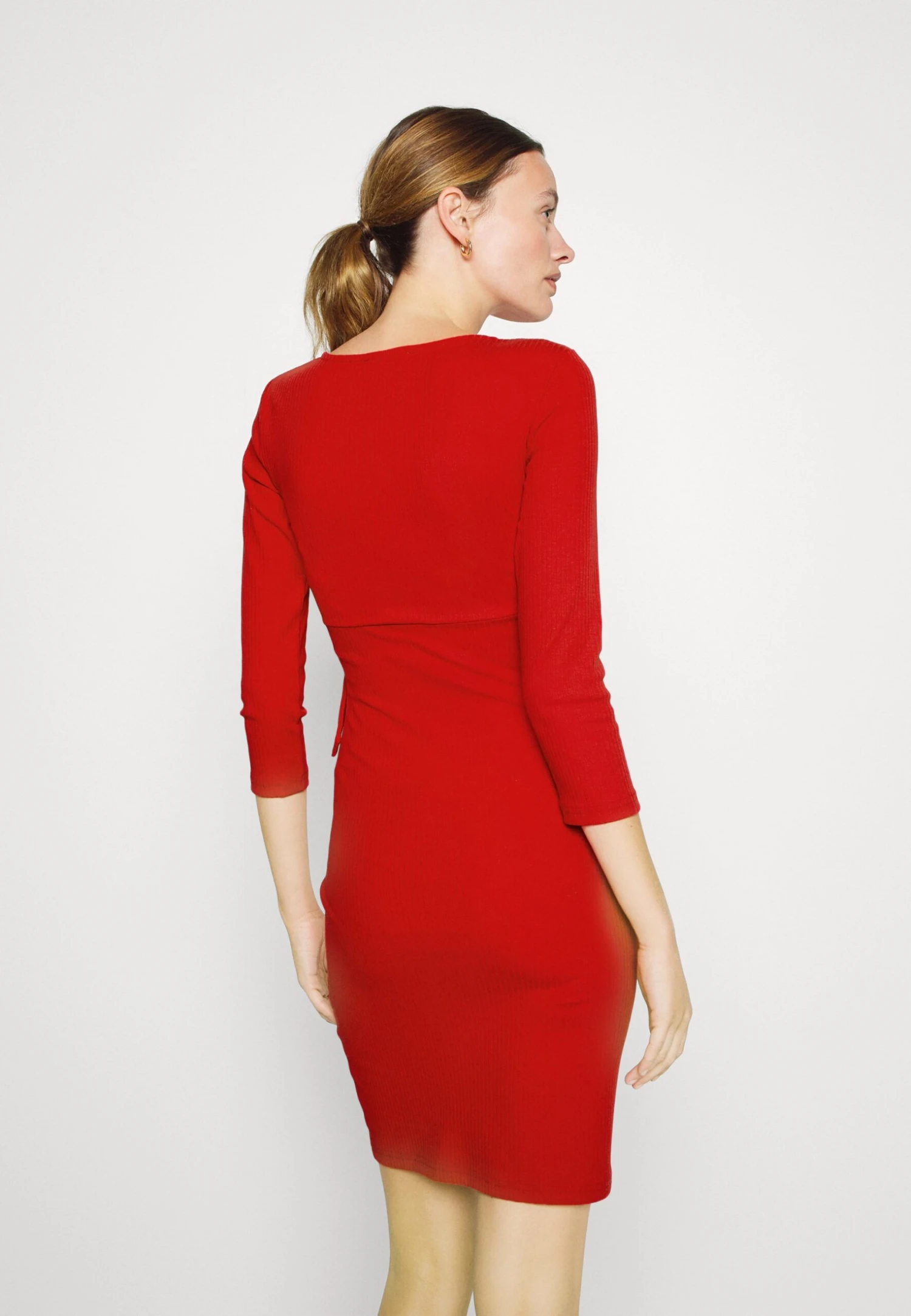 Wrapped Dress - Jersey Dress - Red 3 Wrapped Dress - Jersey Dress - Red - Image 3