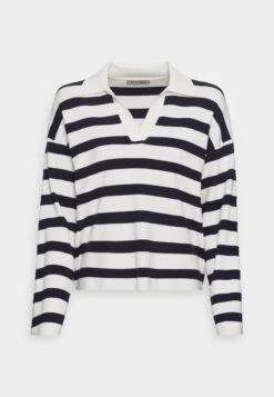 Anna Field Jumper - Off-White/Dark Blue