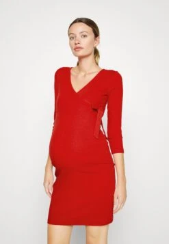 Wrapped Dress - Jersey Dress - Red