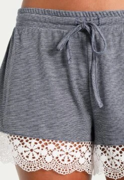 Anna Field Sarah Short Pj Set- Pyjama Set - Off-White/Dark Blue -Fashion Shop 6f89a2a5cdf84a3c8c843968bd01c00e