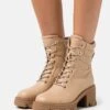 Anna Field Lace-Up Ankle Boots - Beige
