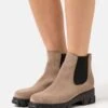 Leather - Classic Ankle Boots - Taupe