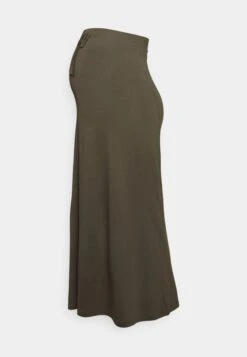 Maternity Maxi Skirt With Drawstring Waistband - Maxi Skirt - 606 - Khaki -Fashion Shop 894b38a8b32b43ef87445b414544df32