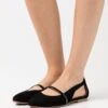 Anna Field Leather - Ankle Strap Ballet Pumps - Black