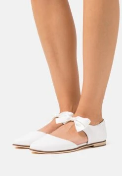 Anna Field Leather - Ankle Strap Ballet Pumps - White