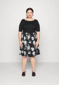 Day Dress - Black/Multi Coloured