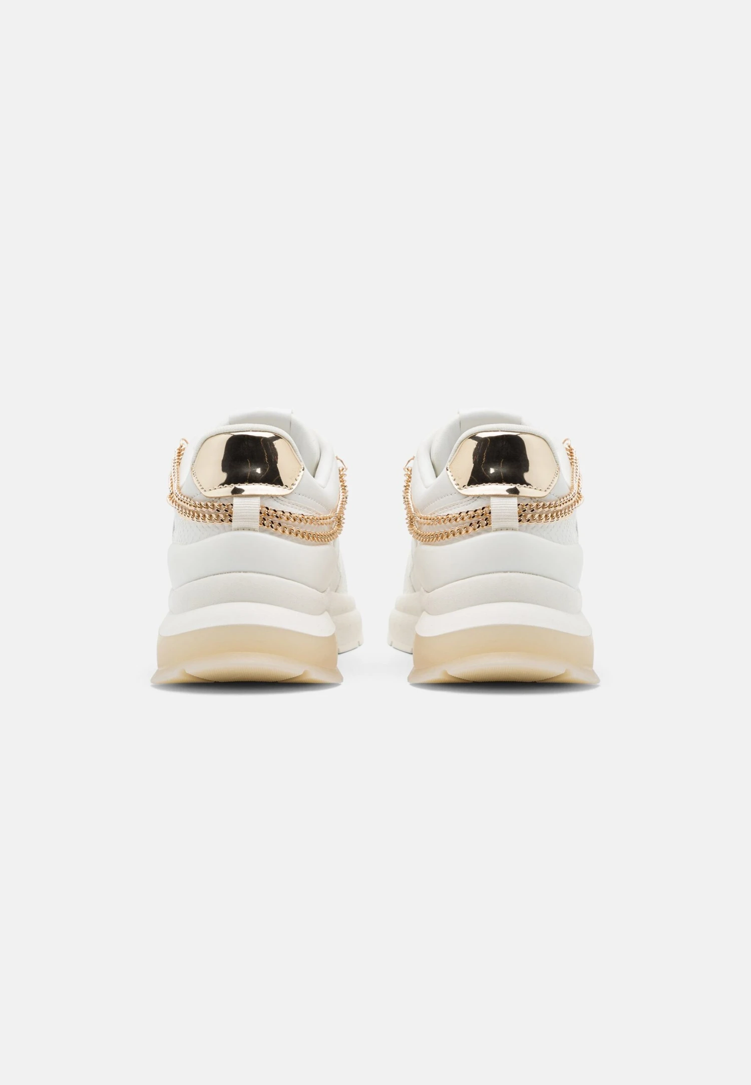 Anna Field Leather- Trainers - White/Gold 4 Anna Field Leather- Trainers - White/Gold - Image 4