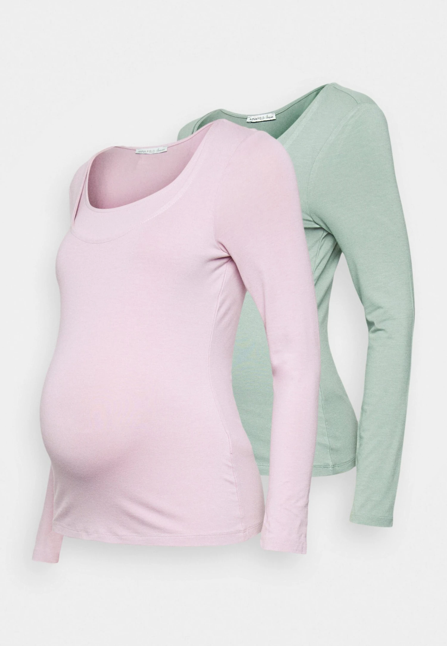 Maternity Basic Longsleeve 2 Pack - Long Sleeved Top - Pink/Light Green 5 Maternity Basic Longsleeve 2 Pack - Long Sleeved Top - Pink/Light Green - Image 5