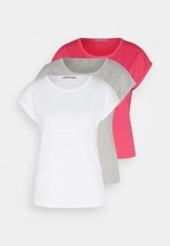 Anna Field 3 Pack - Basic T-Shirt - White/Mottled Light Grey -Fashion Shop ab30f323e554475493e17eab6c1941e9