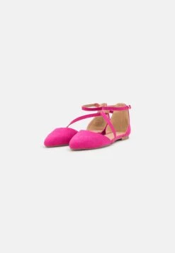Ankle Strap Ballet Pumps - Pink -Fashion Shop b097b5d702394f08bb15e83d2ab1f4ee