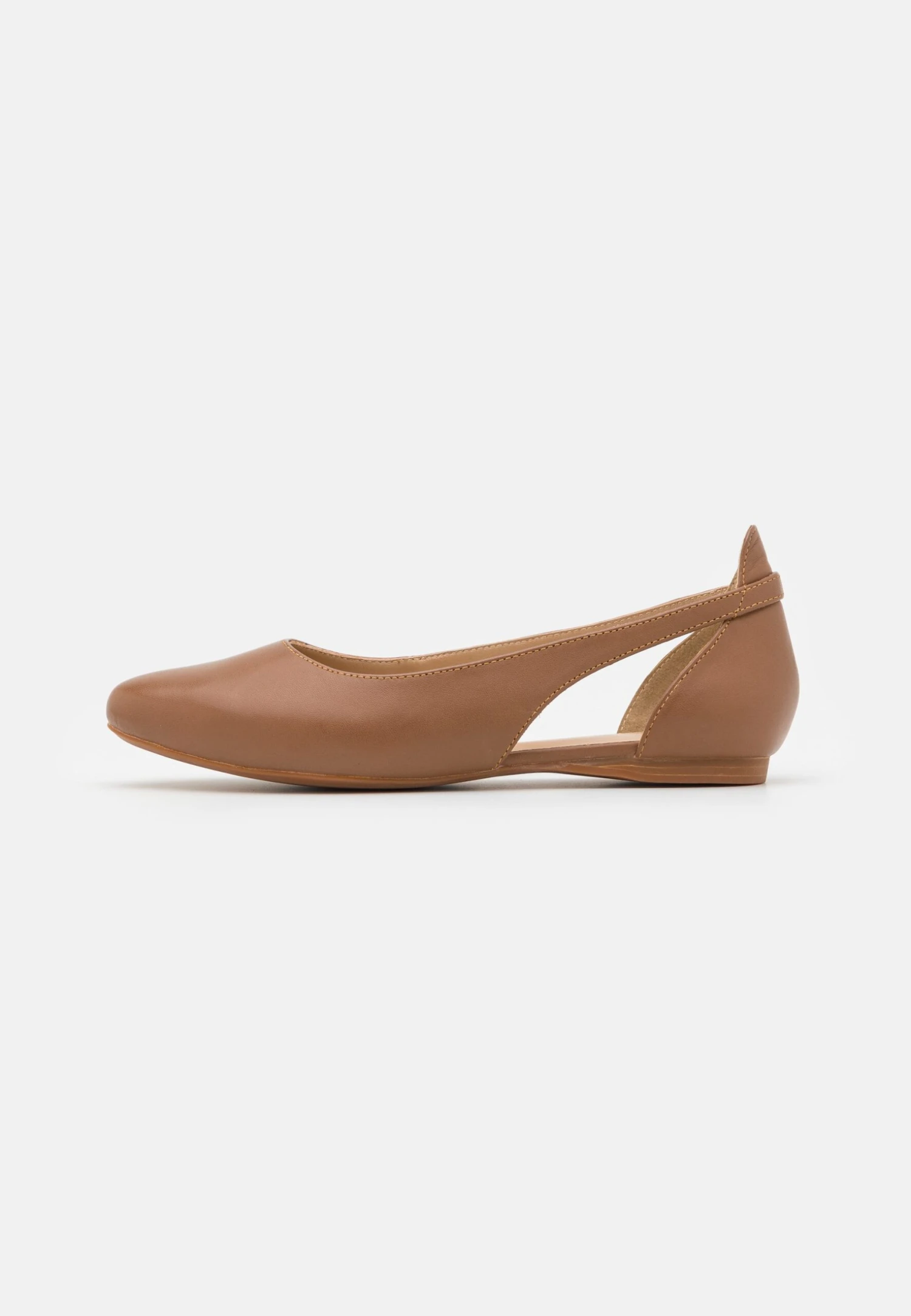 Leather- Ballet Pumps - Cognac 2 Leather- Ballet Pumps - Cognac - Image 2