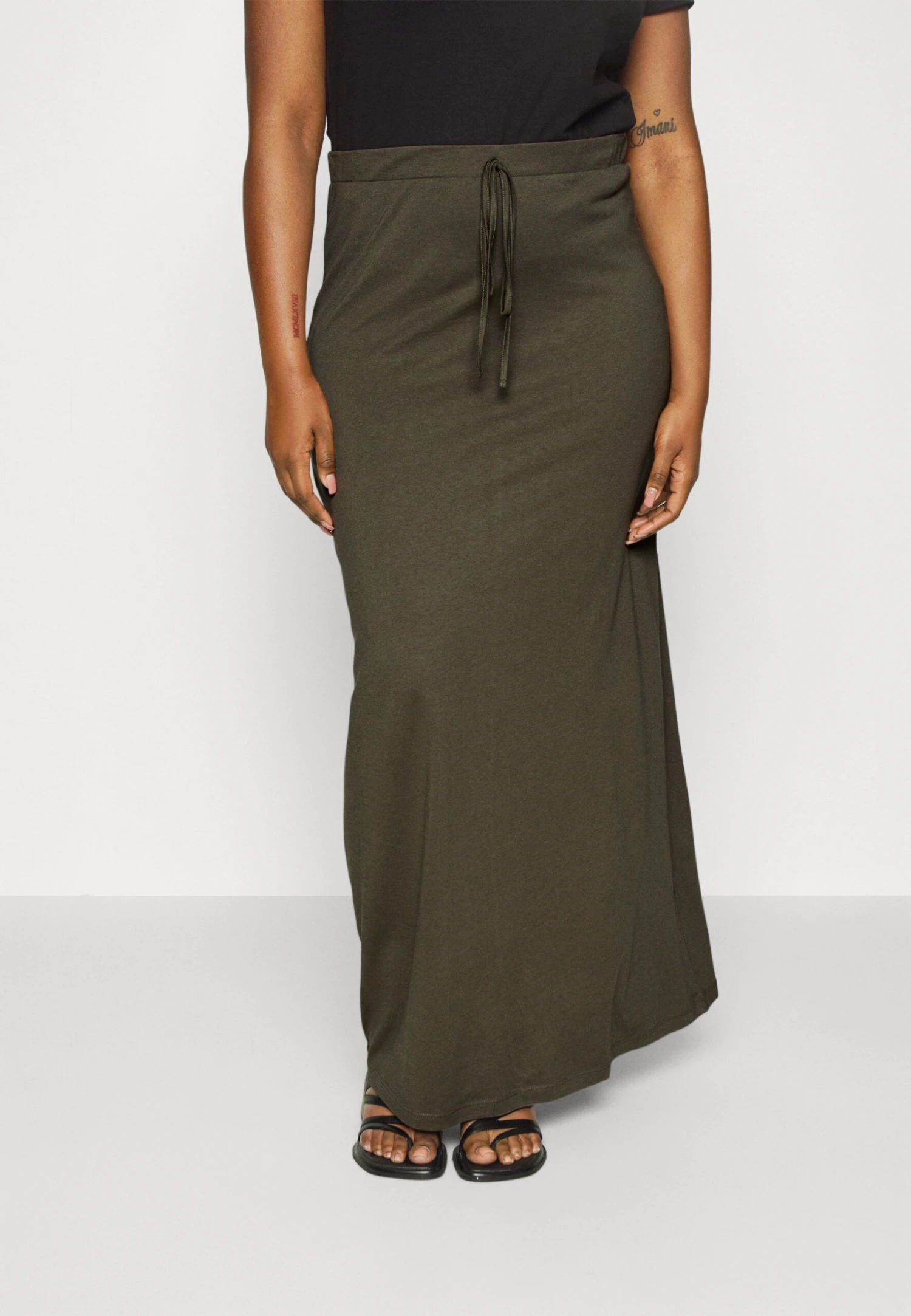 Drawstring Waistband - Maxi Skirt 1 Drawstring Waistband - Maxi Skirt