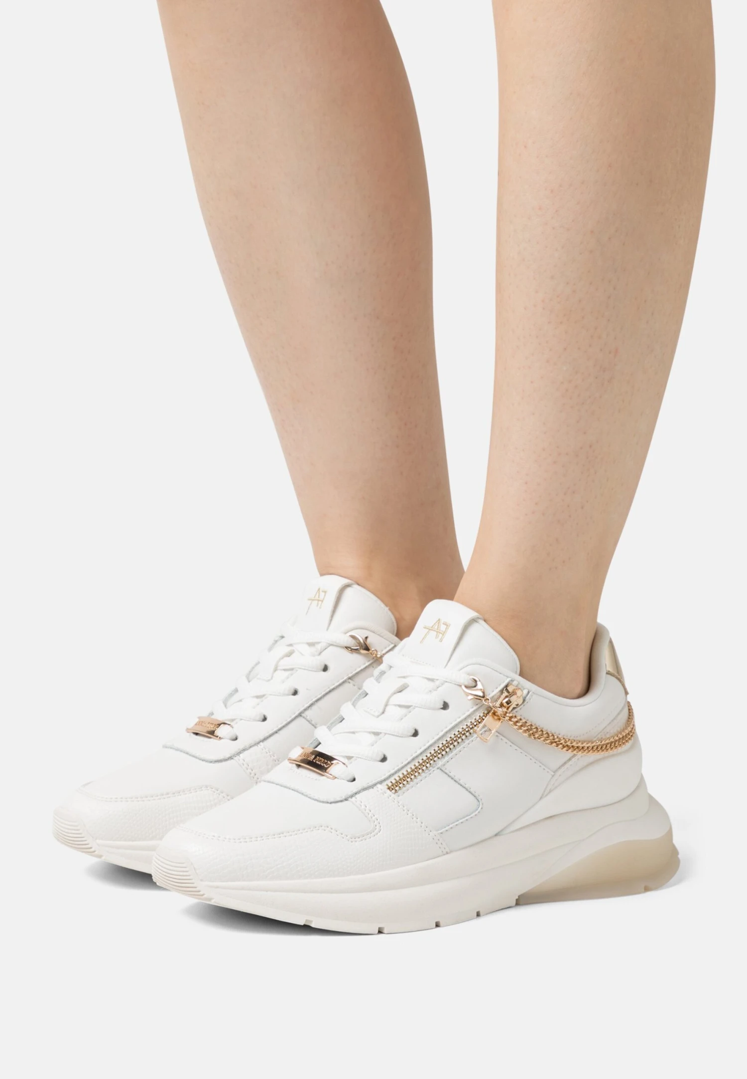 Anna Field Leather- Trainers - White/Gold 1 Anna Field Leather- Trainers - White/Gold