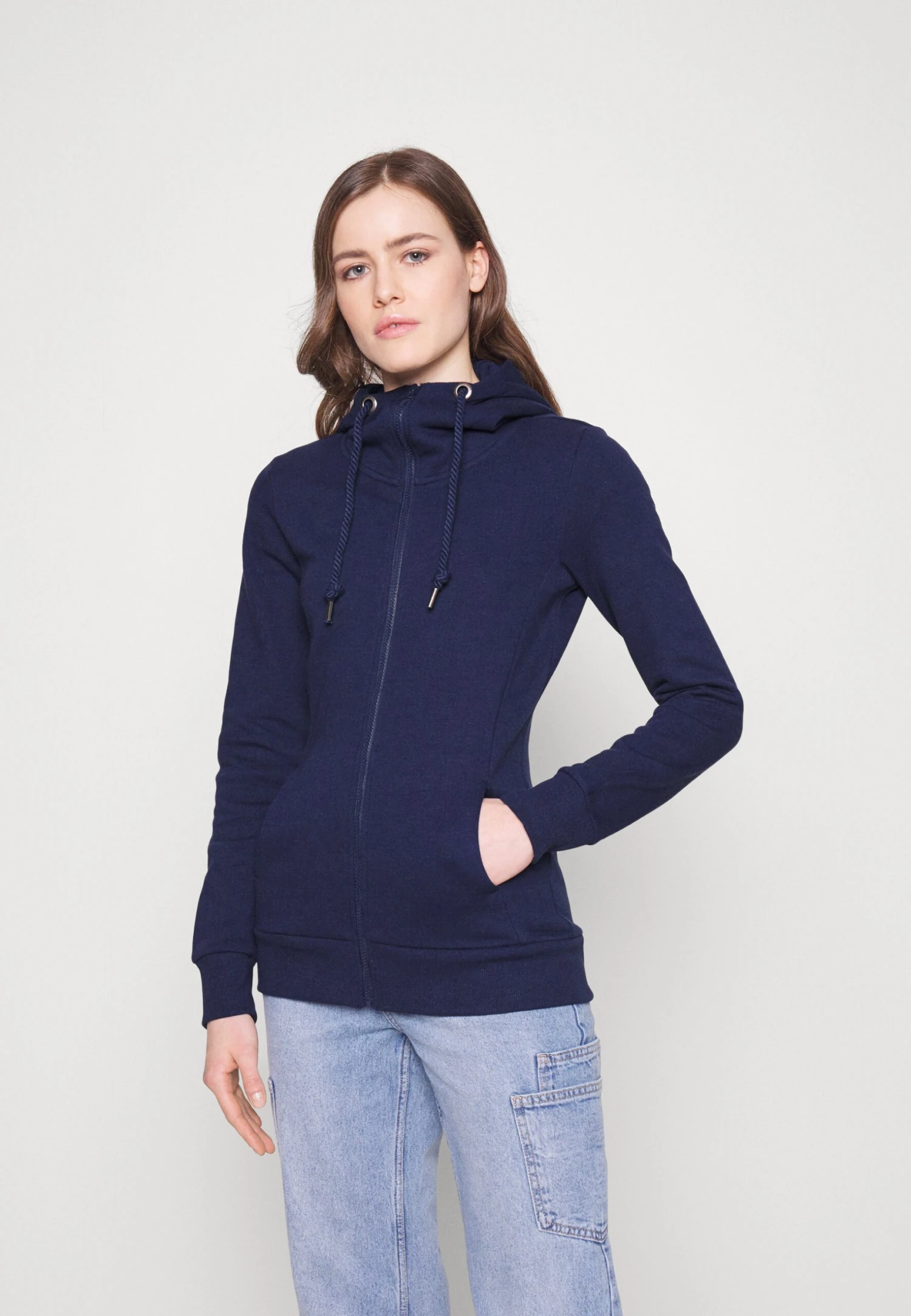 Zip-Up Sweatshirt -Dark Blue 1 Zip-Up Sweatshirt -Dark Blue
