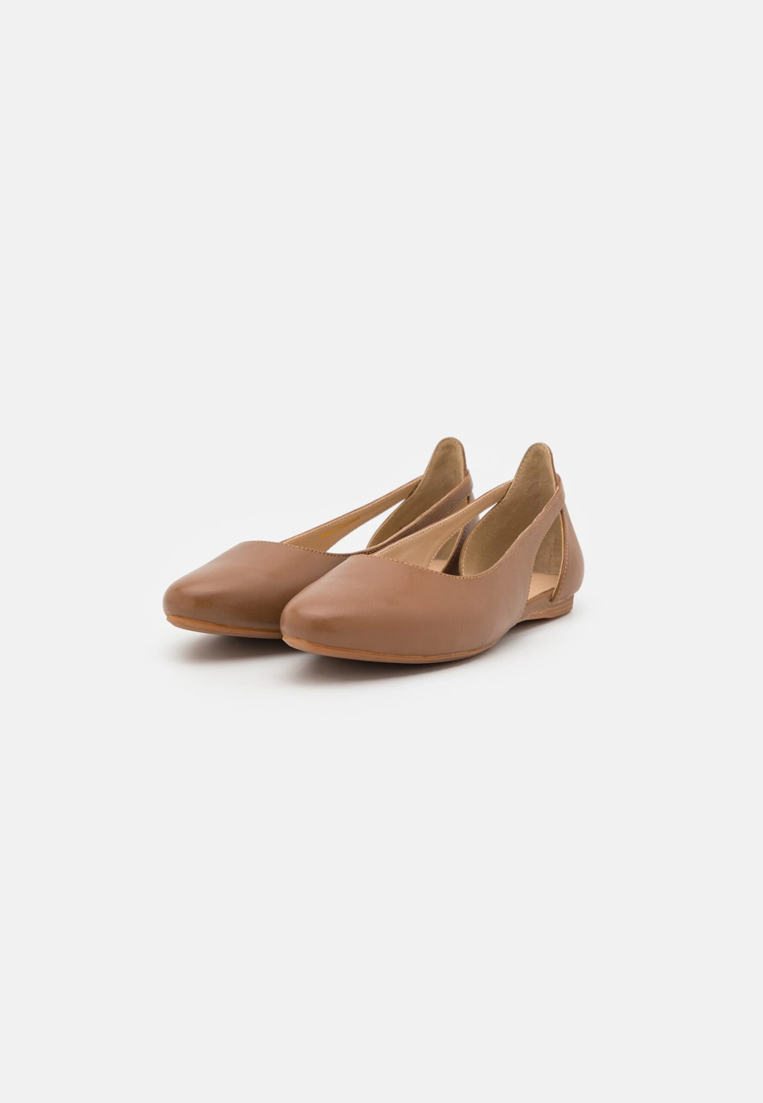 Leather- Ballet Pumps - Cognac 3 Leather- Ballet Pumps - Cognac - Image 3