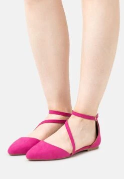 Ankle Strap Ballet Pumps - Pink