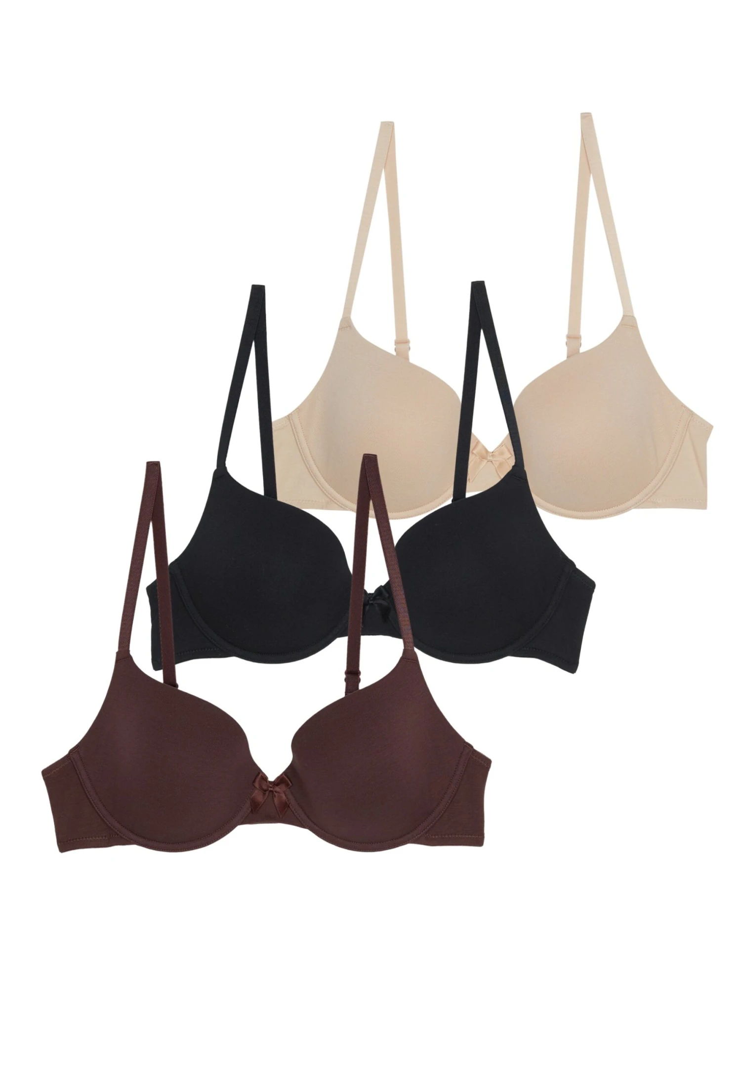 Anna Field 3 Pack - T-Shirt Bra - Black/Nude/Brown 4 Anna Field 3 Pack - T-Shirt Bra - Black/Nude/Brown - Image 4