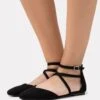 Anna Field Ankle Strap Ballet Pumps - Black