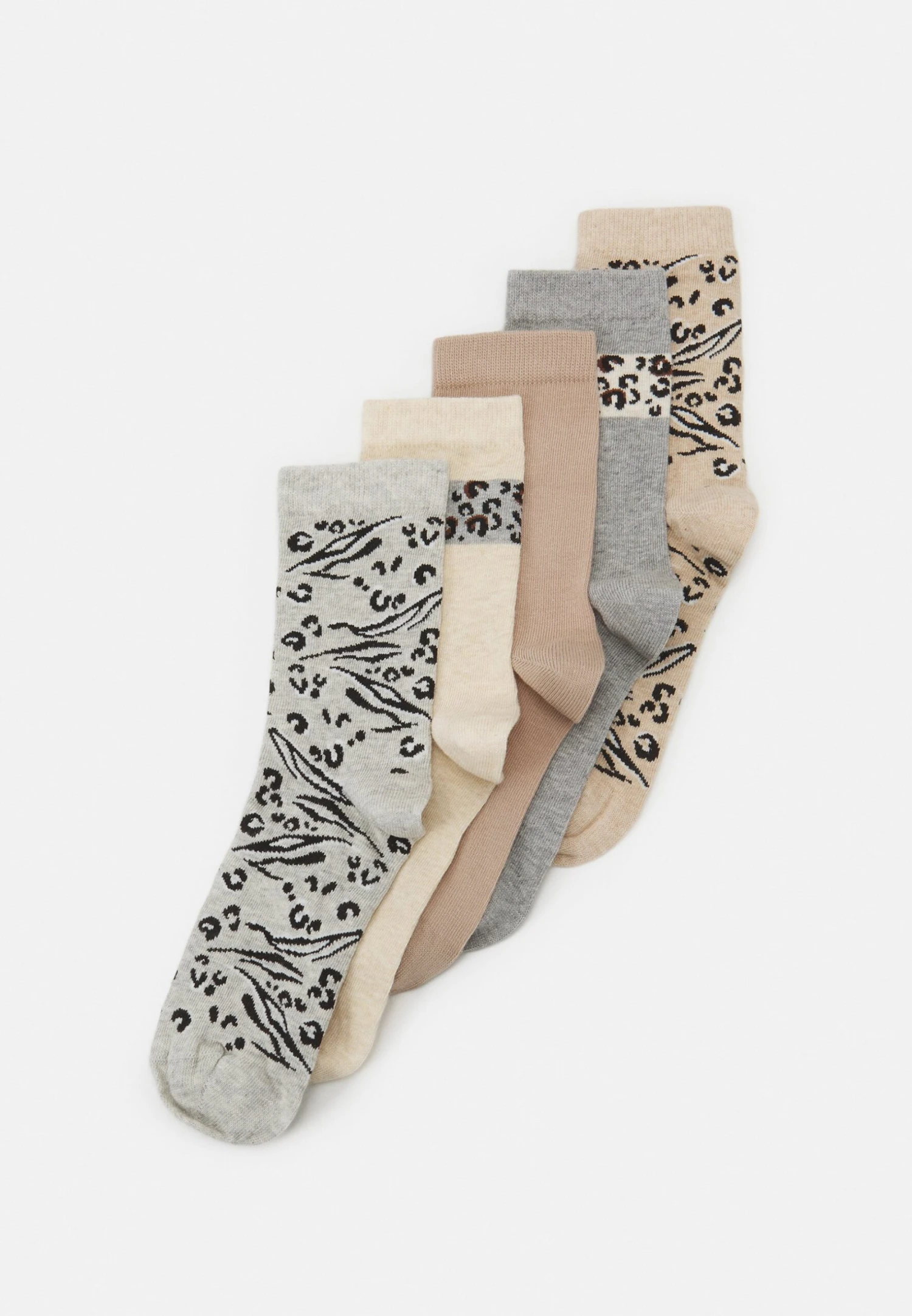 Anna Field 5 Pack - Socks - Beige/Grey 1 Anna Field 5 Pack - Socks - Beige/Grey