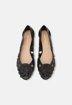 Anna Field Leather - Peeptoe Ballet Pumps - Black -Fashion Shop f21e6140d2db44888c0ce45862efd021