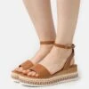Anna Field Platform Sandals - Cognac