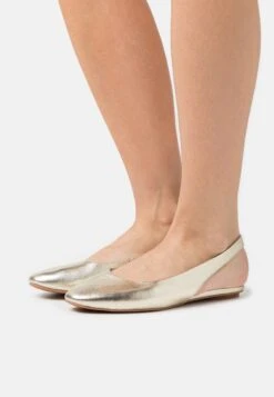 Anna Field Leather - Slingback Ballet Pumps - Gold