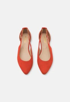 Anna Field Leather- Ankle Strap Ballet Pumps - Red -Fashion Shop f5cfd8ce45644e0b8e728dd5fed60ff0