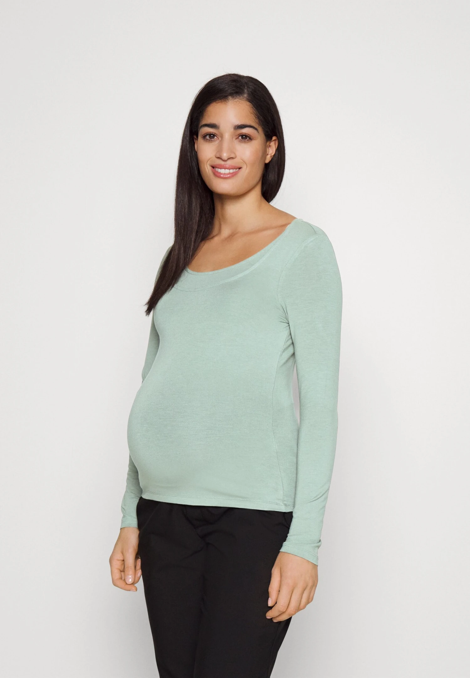 Maternity Basic Longsleeve 2 Pack - Long Sleeved Top - Pink/Light Green 2 Maternity Basic Longsleeve 2 Pack - Long Sleeved Top - Pink/Light Green - Image 2